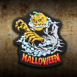 Halloween Ghost Pumpkin Bestickter Klettverschluss / Ärmelaufnäher zum Aufbügeln